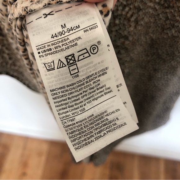 Banana Republic Leopard Print Fit and Flare Front Slit L/S MIDI Dress Sz M - Picture 11 of 16